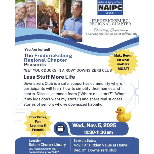 Downsizers Club “Getting Your Ducks In A Row”