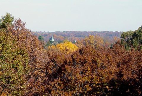 view of Fredericksburg from Lee's Hill Trail