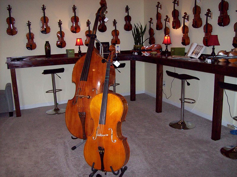 Violins in Wm Mason Violin Shop