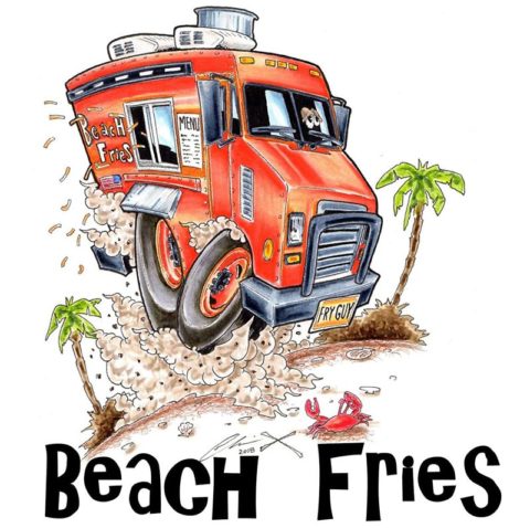 Beach Fries food truck logo
