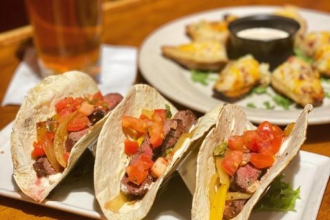 tacos, appetizers and beer at brocks
