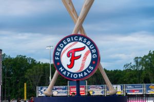 FredNats logo at entrance to stadium