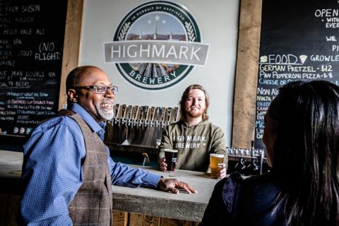 couple at Highmark Brewery