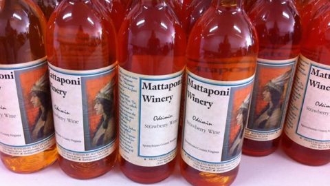 Strawberry wine from Mattaponi Winery
