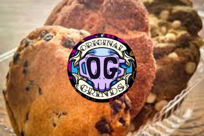 cookies with the original grinds logo