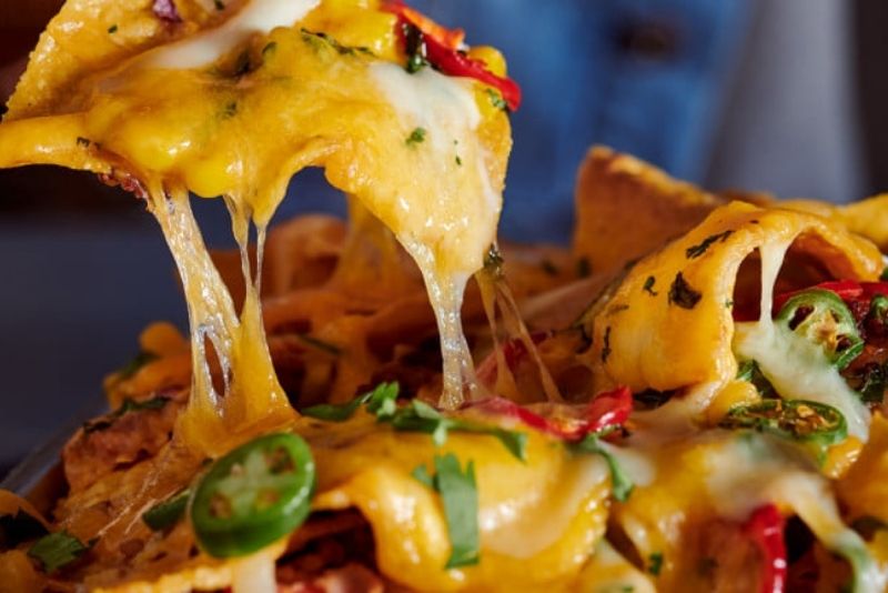 cheesy nachos at spirit's restaurant