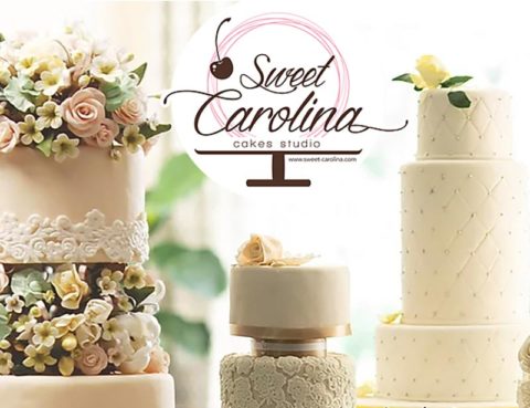 Three wedding cake examples from Sweet Carolina