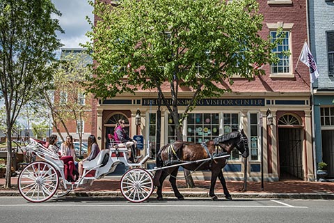 Carriage in front of Visitor Center