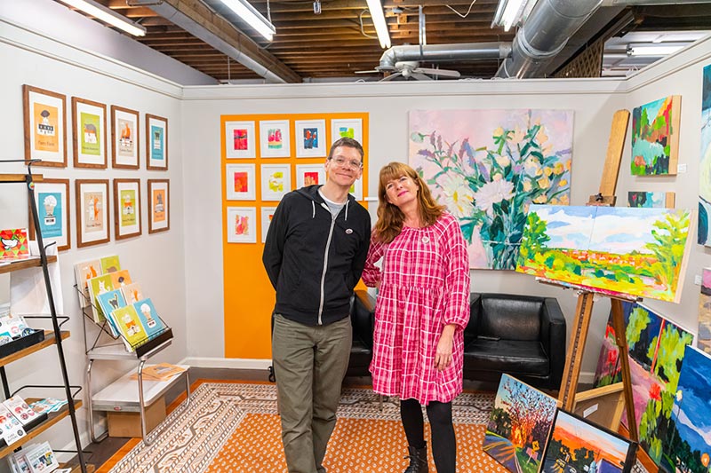 Local artists in their gallery