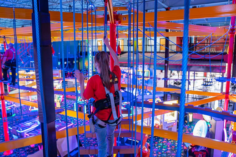 girl on sky trail at FunLand