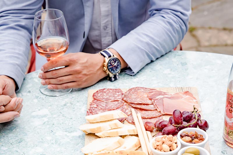 Wine and charcuterie at local winery