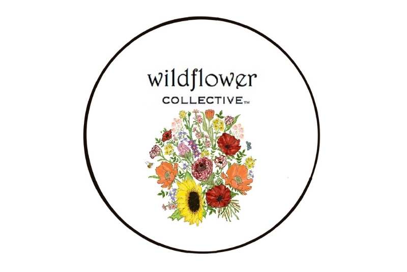 wildflower logo - circle with flower bouquet in the middle