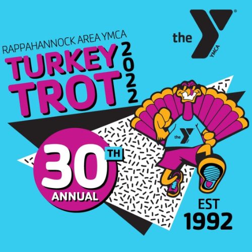 turkey trot 2022 with running turkey logo