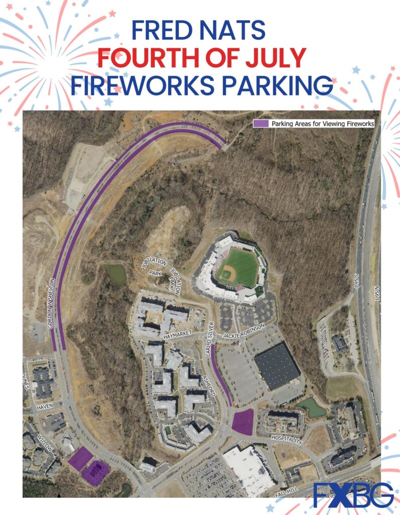 parking map for fireworks at the Virginia Credit Union Stadium