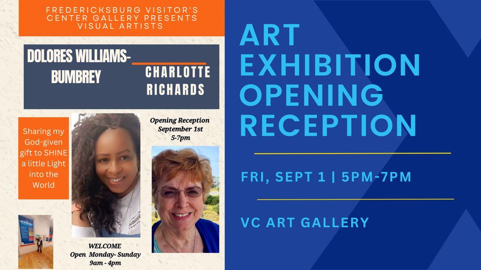 Art Reception at Fredericksburg Visitor Center this Friday, September 1st
