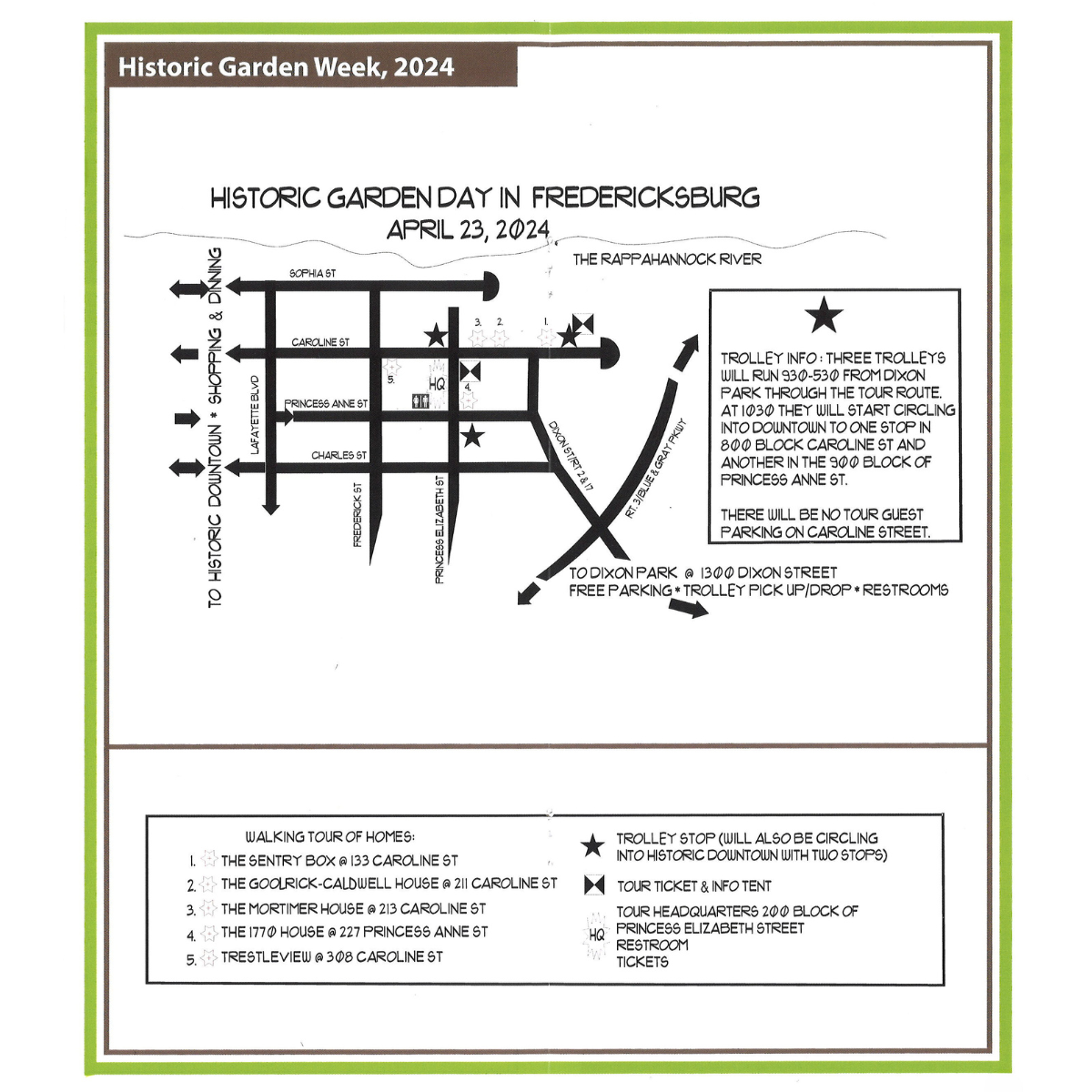 Fredericksburg historic garden week map 2022