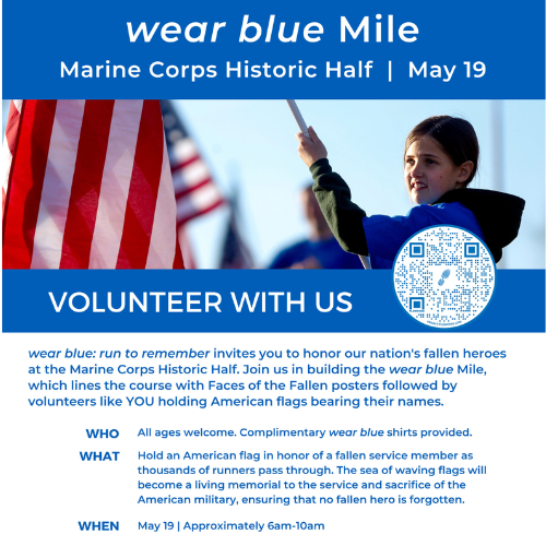 wear blue Tribute Mile at the Historic Half Marathon