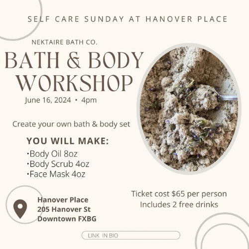 bath and body workshop June 16