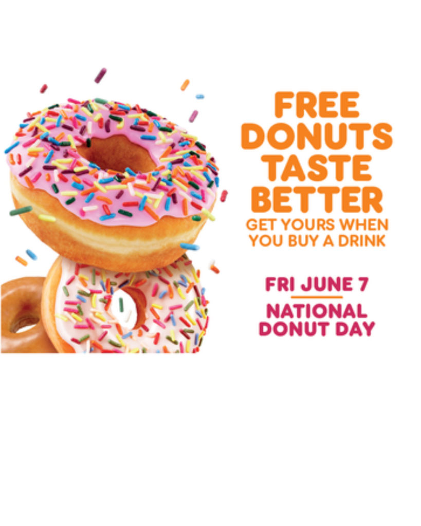 Dunkin flyer for National Donut Day