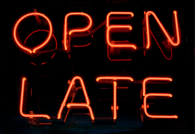 Red Neon Open Late