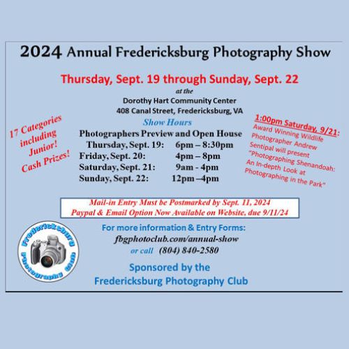 Photography Club flyer. It lists all the details of the event with a small photo of a camera on the bottom left