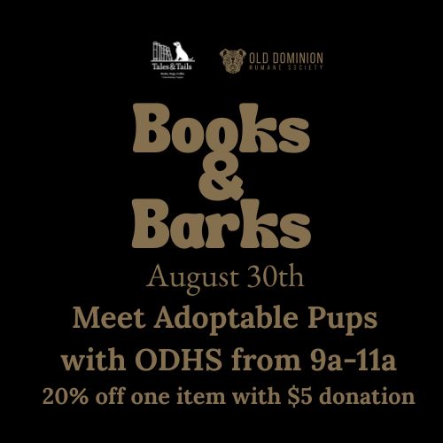 Tan and black books and barks flyer.