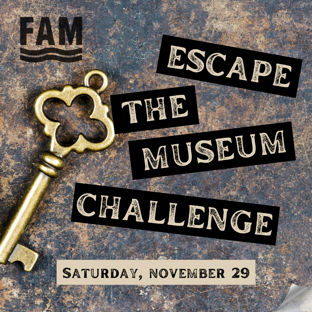 Escape the museum flyer with an old golden key pictured.