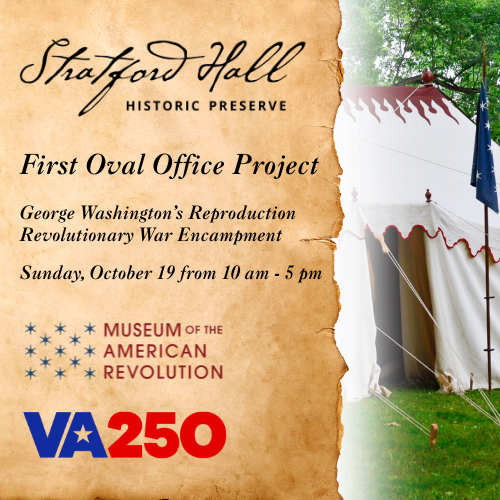 Event information with an image of a tent on a lawn.