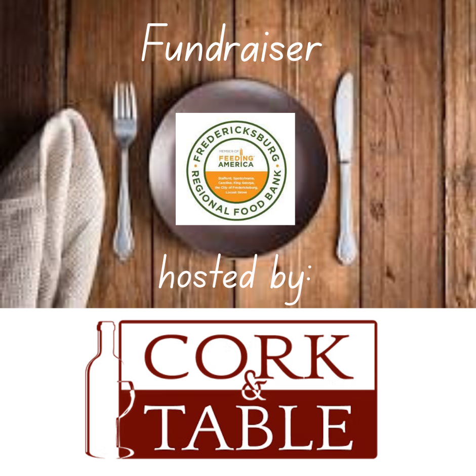 Table setting with the food bank logo on the plate.