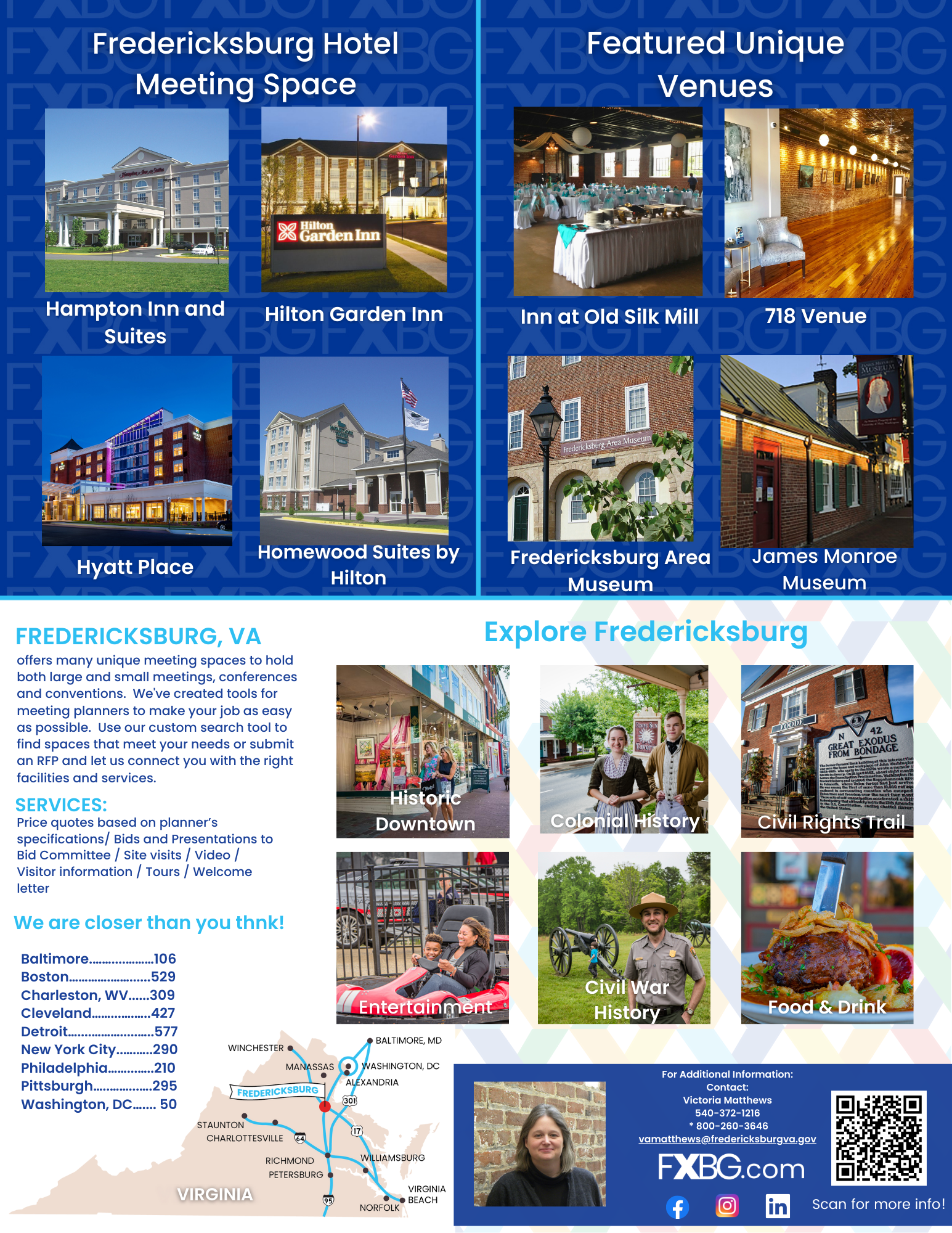 Page 2 of the Meetings Profile Sheet which shows hotels and unique meeting venues in the city.