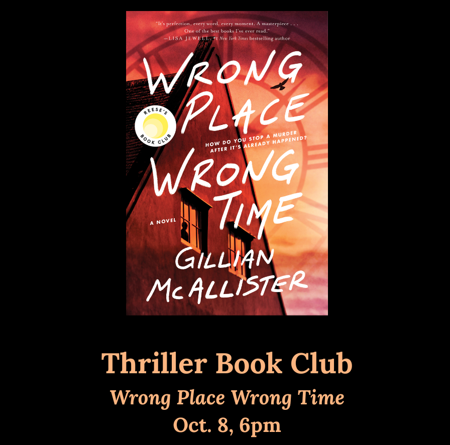 Thriller Book Club image of a book cover.