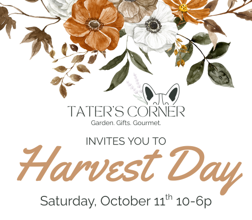 Tater's Corner invites you to Harvest Day on October 11 from 10am to 6pm