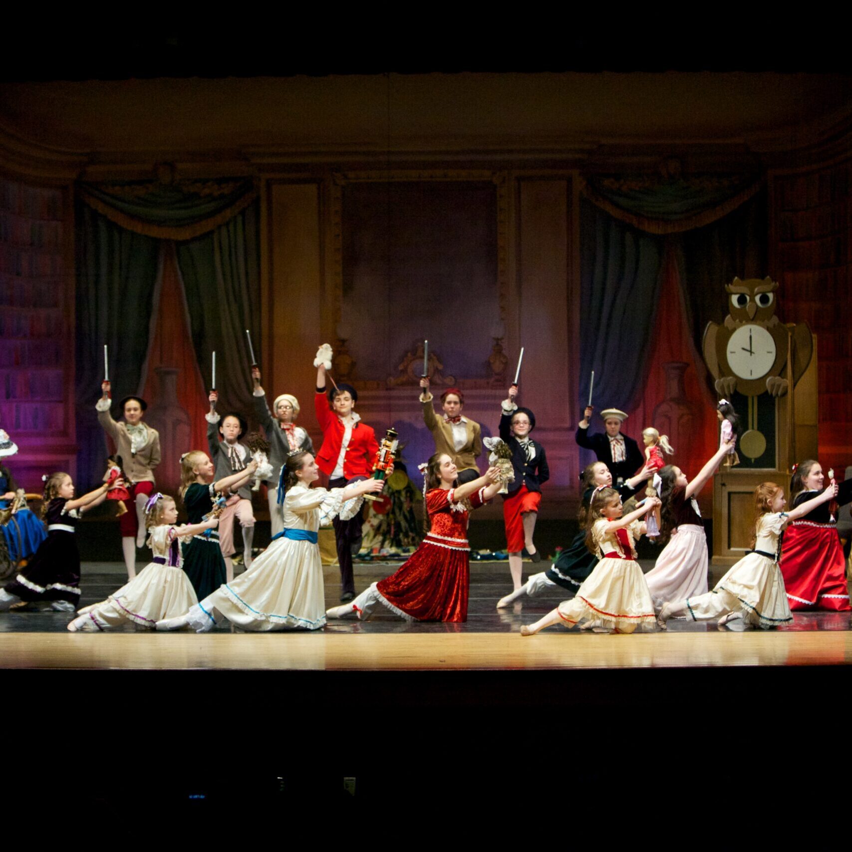 Children performing onstage in the Nutcracker.