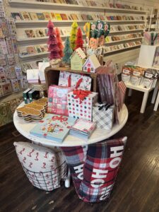 Holiday display at Duly Noted