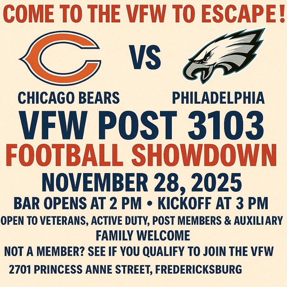 Football watch party informational flyer with text.