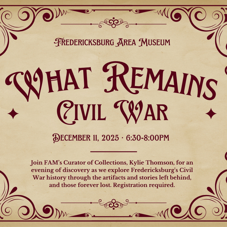 Tan and red "What Remains Civil War" flyer.