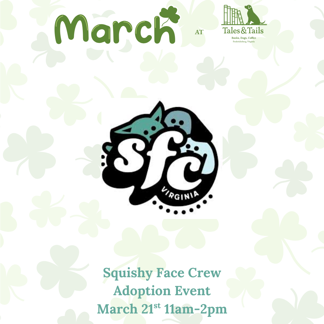 Squishy face crew logo over a shamrock background