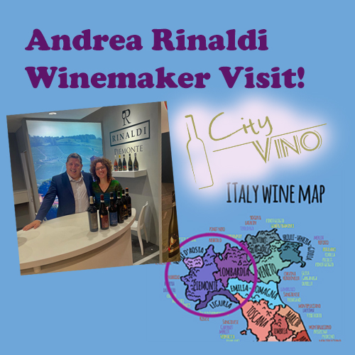 Winemaker Visit to City Vino! Andrea Rinaldi of Rinaldi Wine, Piedmonte, Italy