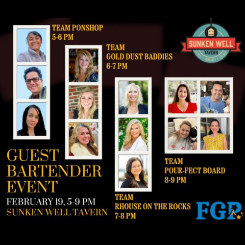 FGP Guest bartender event flyer with photos of all of the guests.