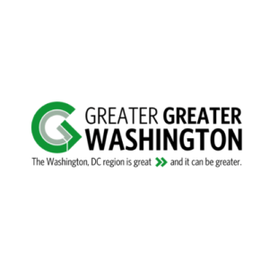 Logo for Greater Greater Washington featuring a stylized green 'G' and the text 'GREATER GREATER WASHINGTON'. Below, it reads 'The Washington, DC region is great and it can be greater.'