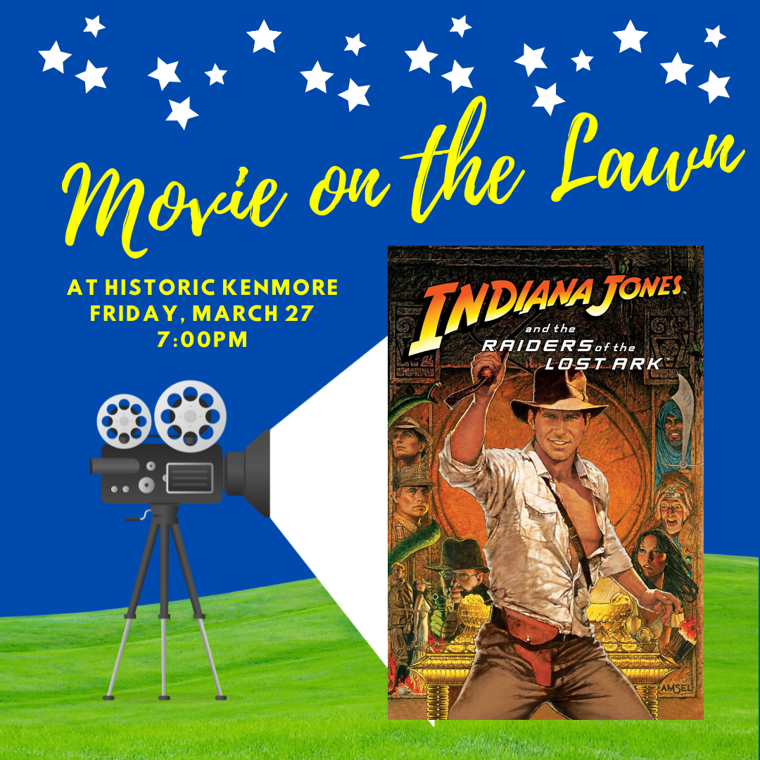 Indiana jones film poster on a starry graphic.