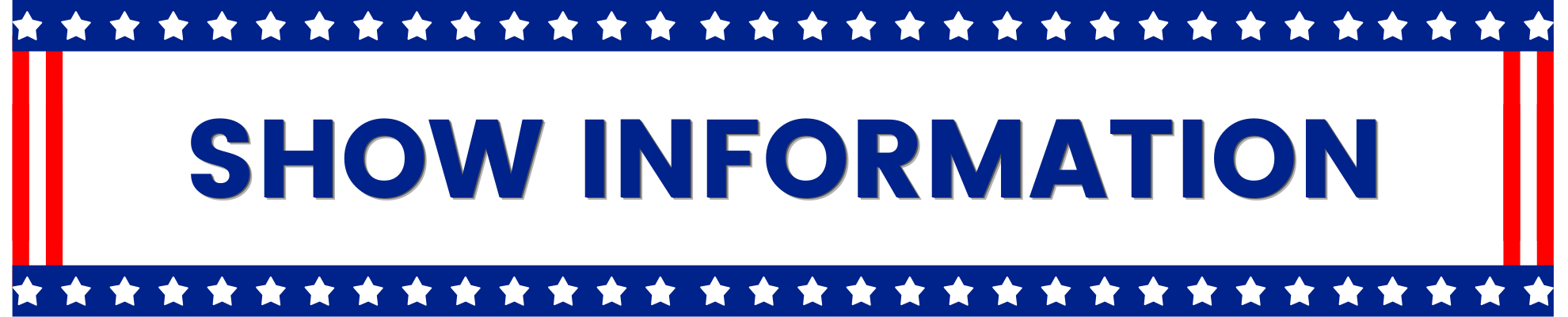White rectangle with patriotic stars and stripes border. "Show Information" text inside.