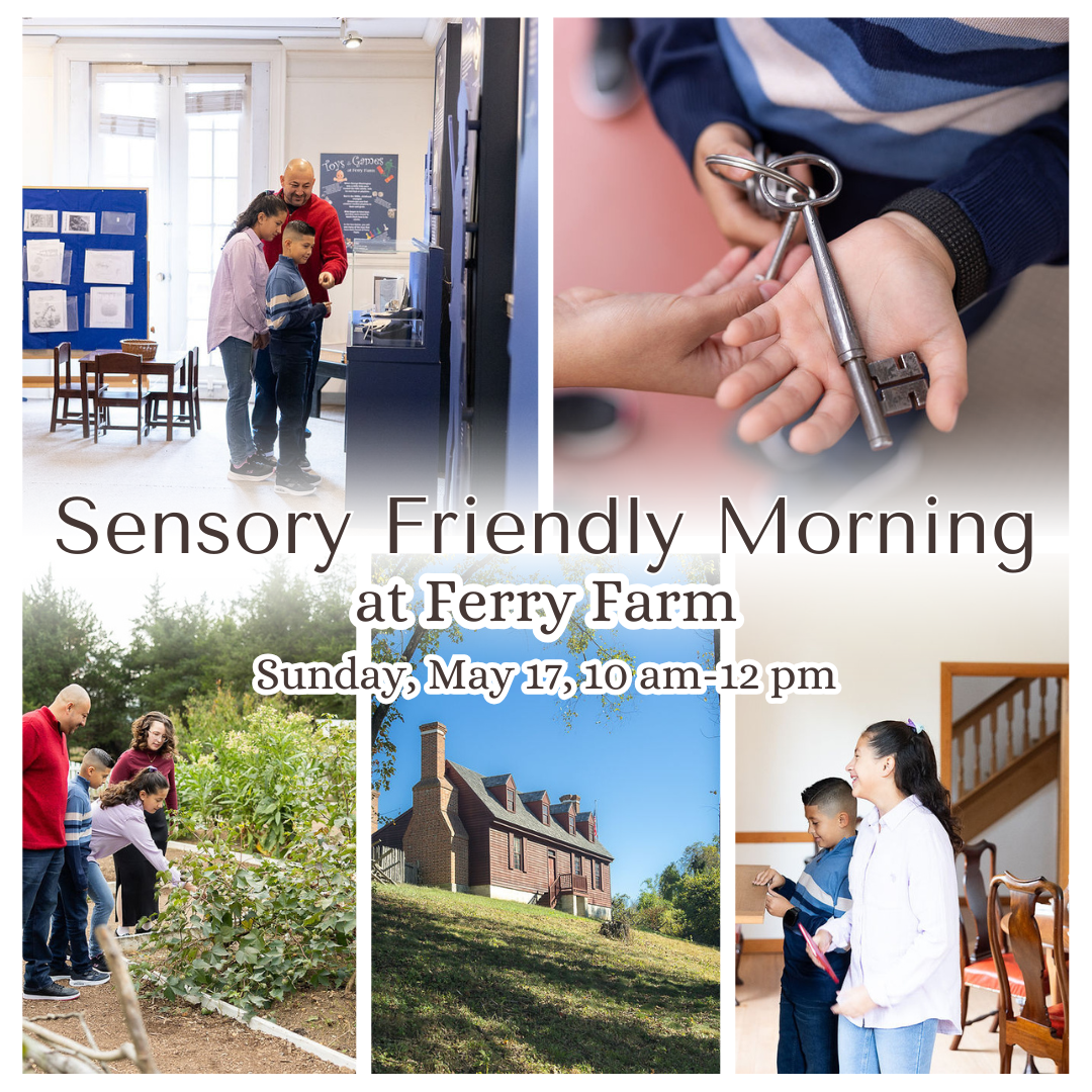 Images of visitors with sensory needs touring Ferry Farm.