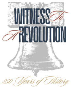 Witness to a revolution exhibit logo with a large bell behind the text.