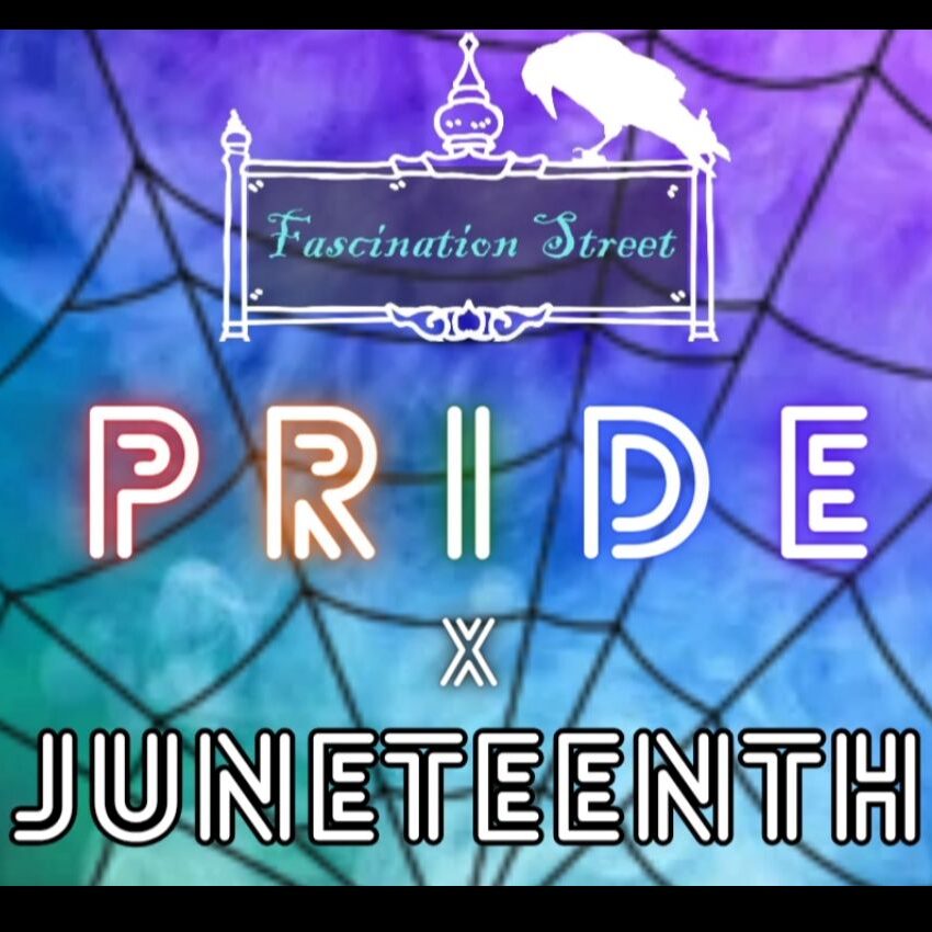 Pride x juneteenth event flyer.