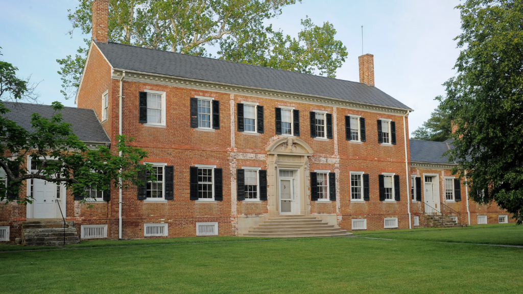 Exterior of Historic Chatham in Fredericksburg, Virginia.