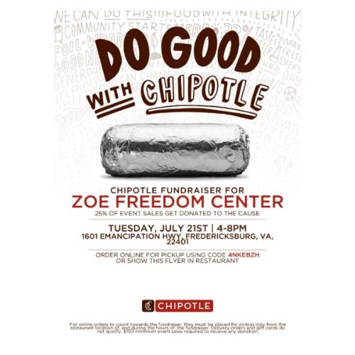 Dine Out Fundraiser @ Chipotle for Zoe Freedom Center