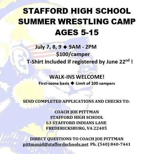 Stafford HS Youth Wrestling Camp