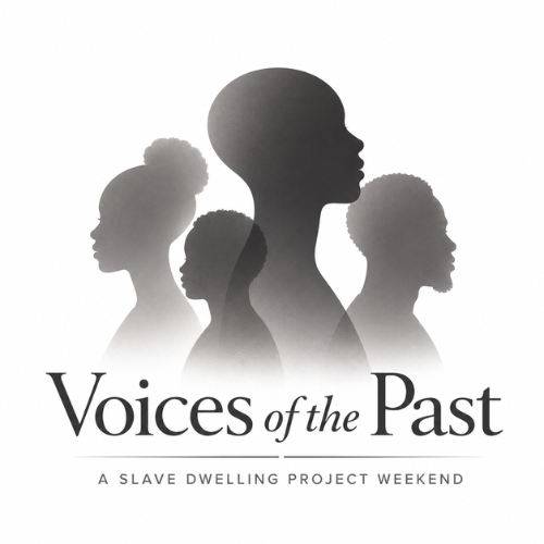 Male and female silhouettes with the words "Voices of the Past" beneath the image.  