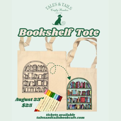 Crafty Readers- Bookshelf Tote Bag @ Tales & Tails